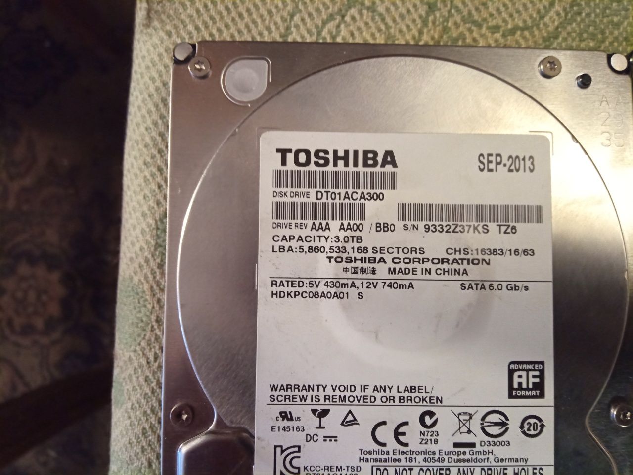 Жёсткий диск HDD 2-3 Tb