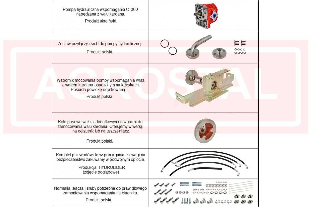 Wspomaganie kierownicy  C360/355 MF T25 siłownik orbitrol AGROSTAL