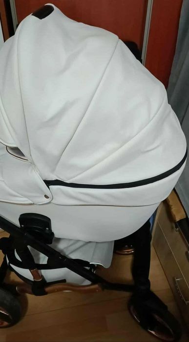 Wózek ekoskóra beż 3w1