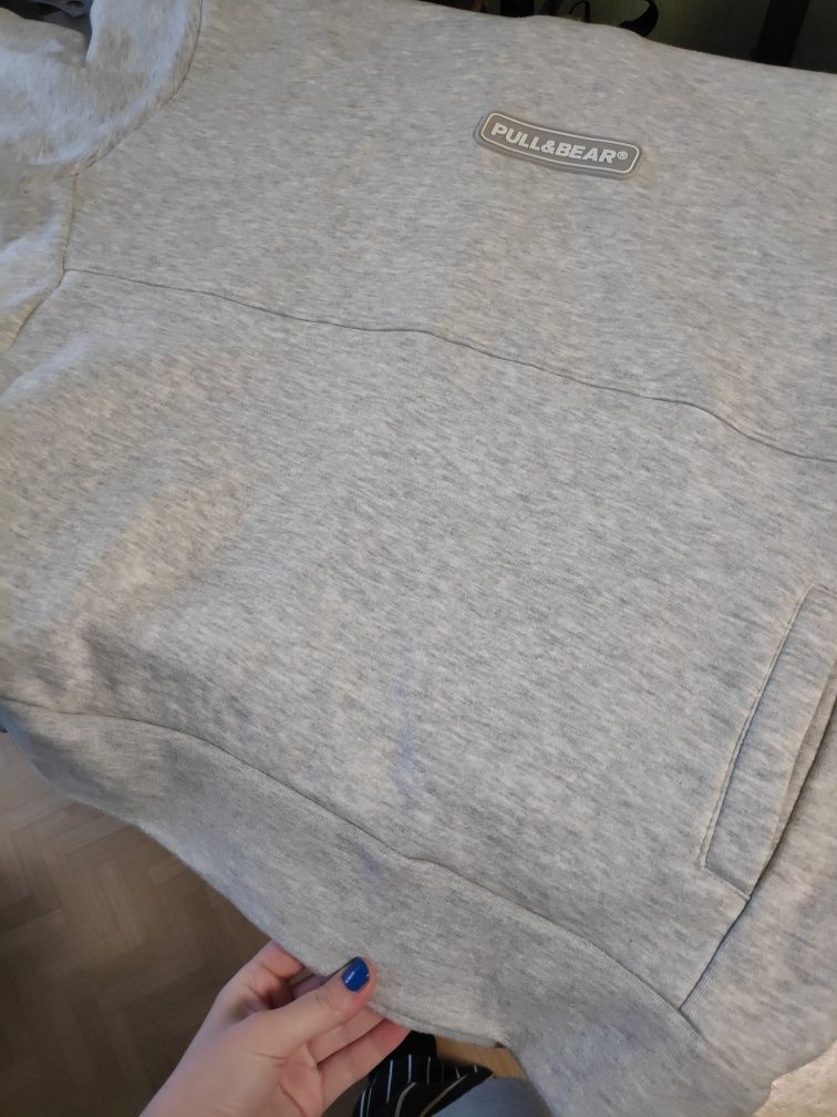 Худі сіре тепле оверсайз pull&bear xxl