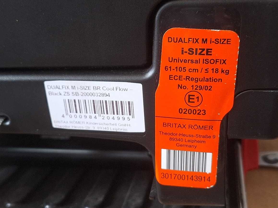 Fotelik Britax Römer Dualfix M i-Size RWF ISOFIX 0-18 kg