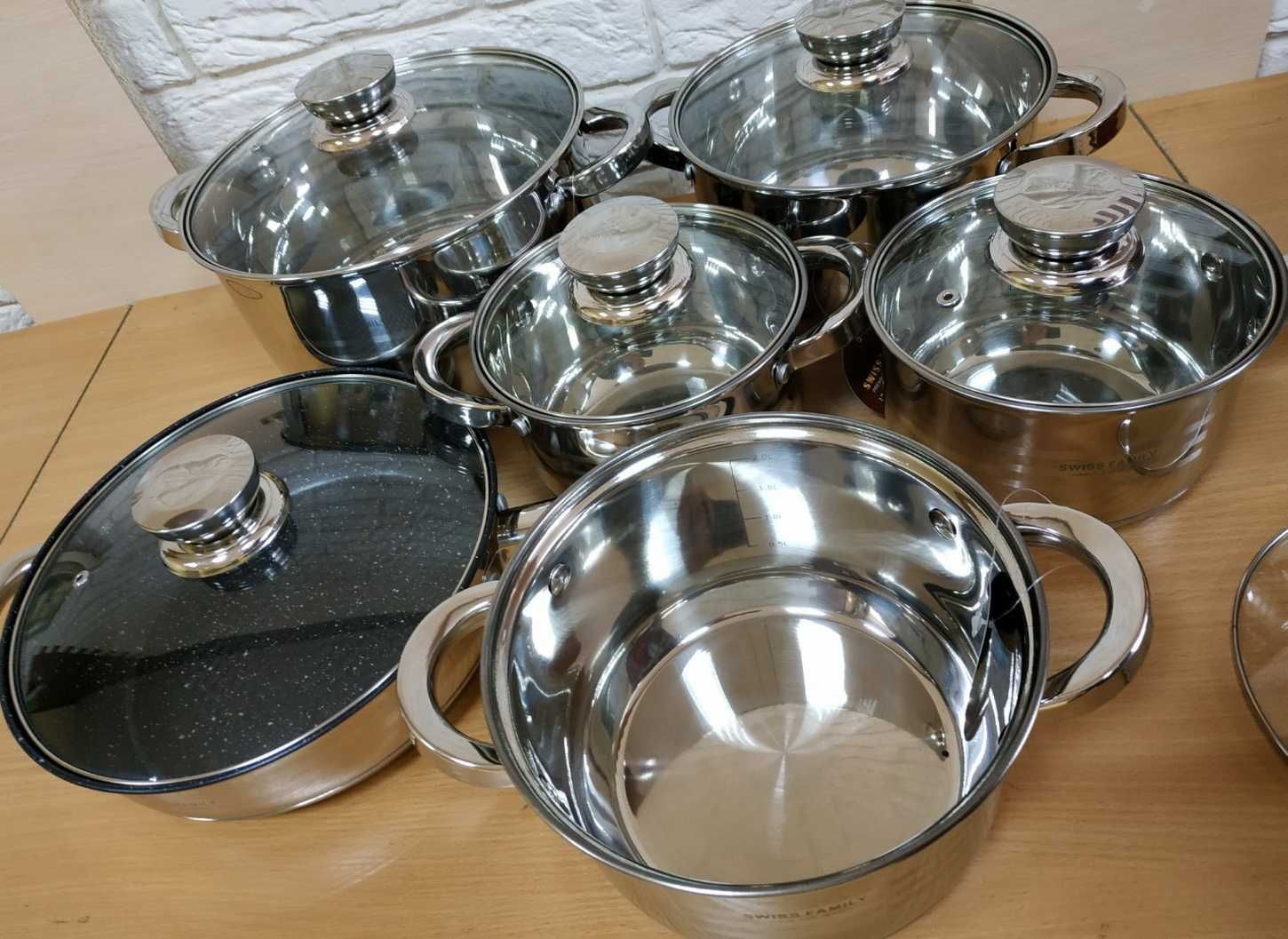 Кухонный набор посуды Swiss Family, для всех плит, 12 предметов