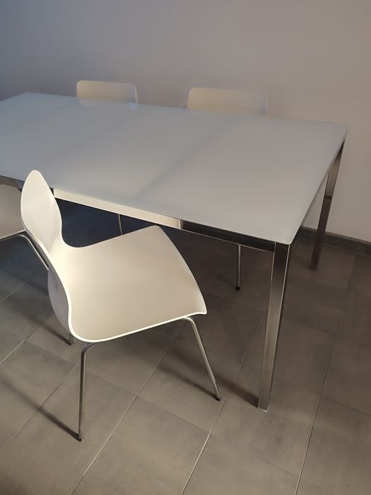 IKEA Torsby stół szklany chrom taras salon kuchnia