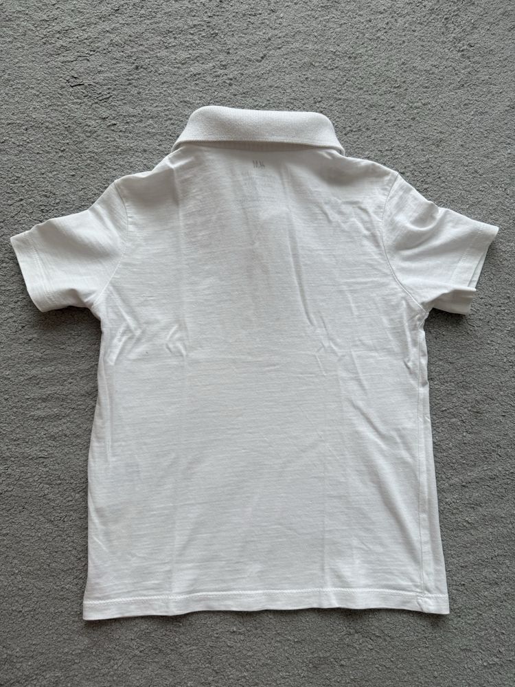 Biała koszulka polo H&M białe polo, polówka, t-shirt z kołnierzykiem