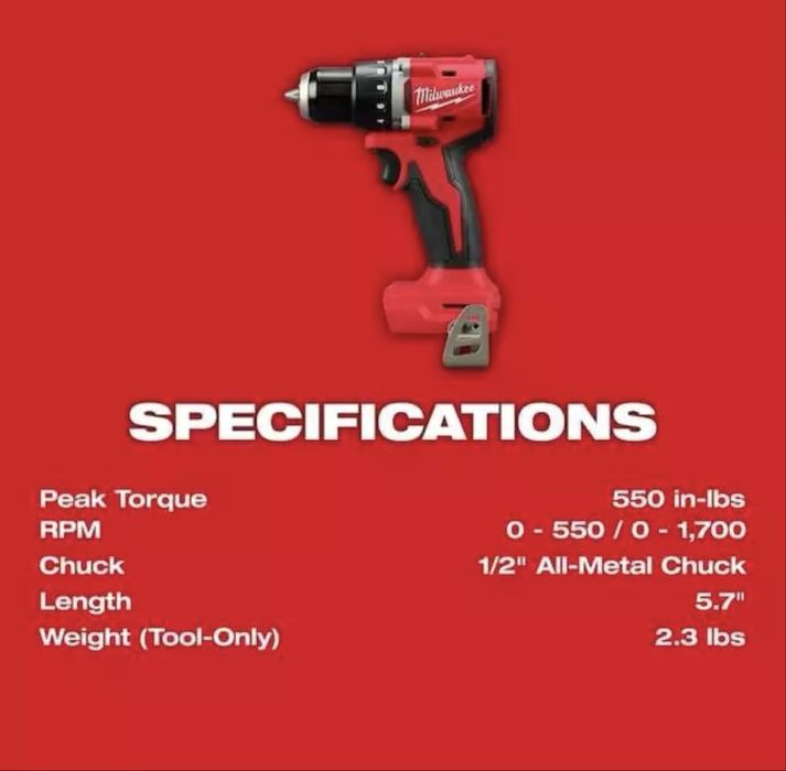 Акумуляторний дриль-шуруповерт MILWAUKEE 3601-20 M18