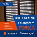Roleta  Dzień i Noc w kasecie z prowadnicami montaż Warszawa i okolice