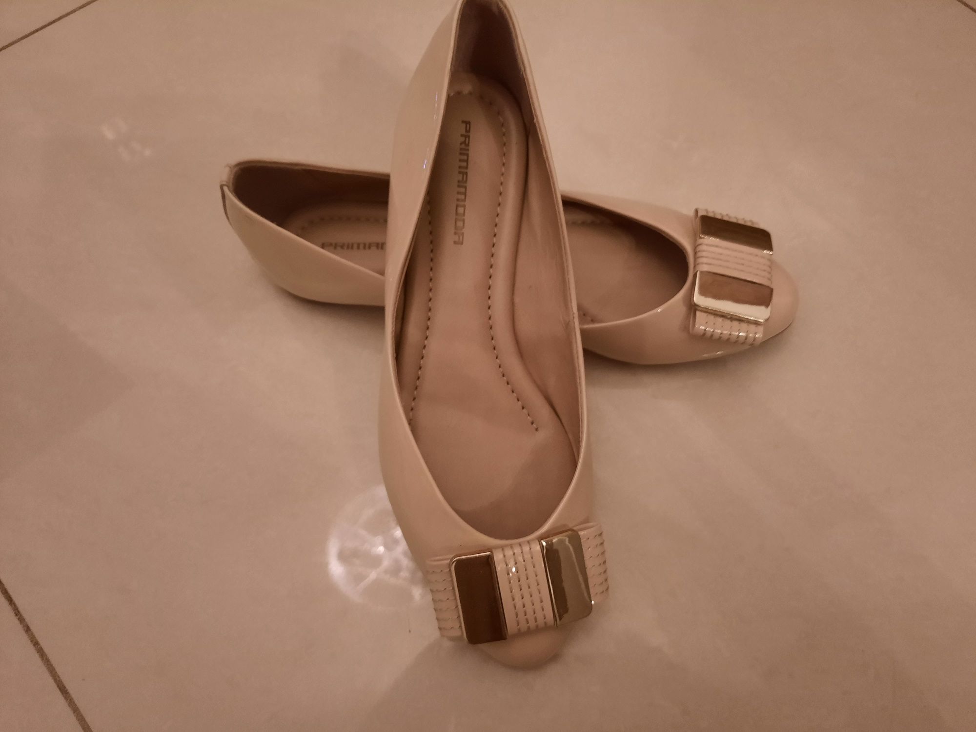 Balerinki Prima moda, beżowe, r. 39, j. Nowe.