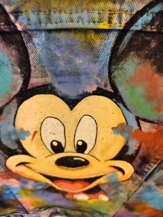 Custom kurtka jeansowa z motywem Myszka Mickey