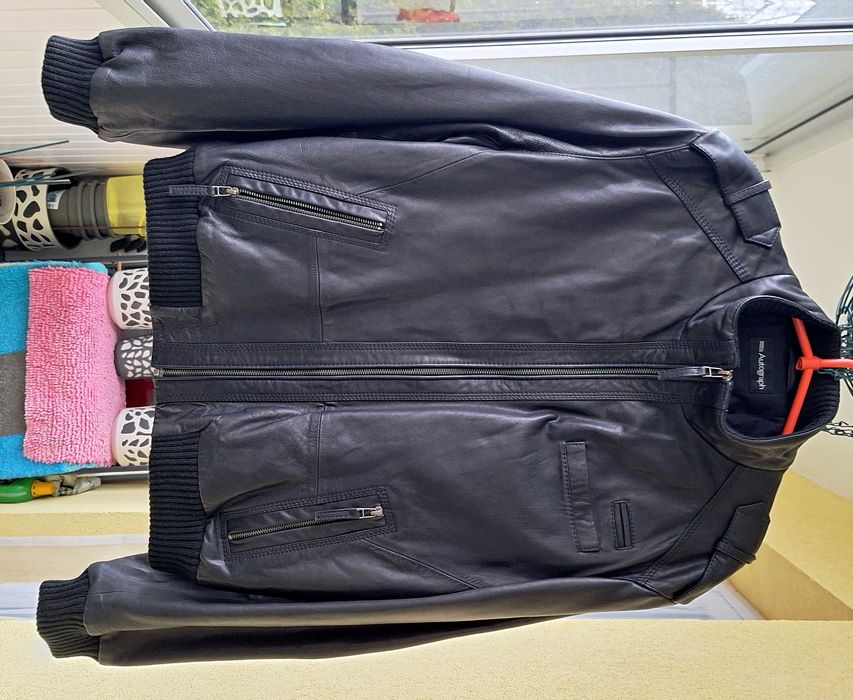 Czarna skórzana kurtka Marks & Spencer Autograph