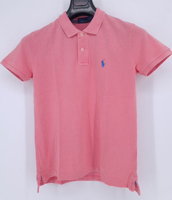 Koszulka polo Regular Fit różowa logo Polo Ralph Lauren S