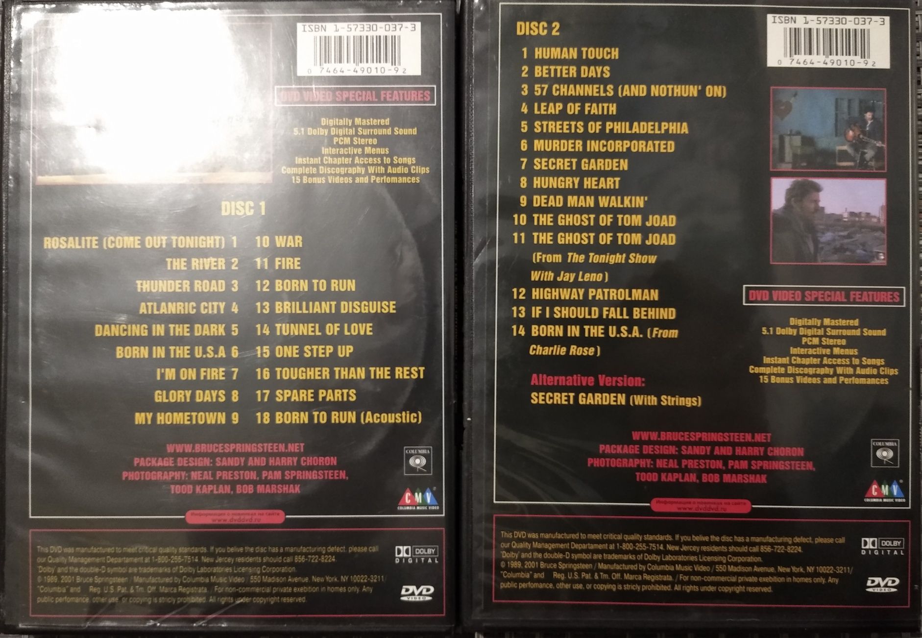 Dvd диск Bruce Springsteen клипы (video anthology 1978-2000) + концерт