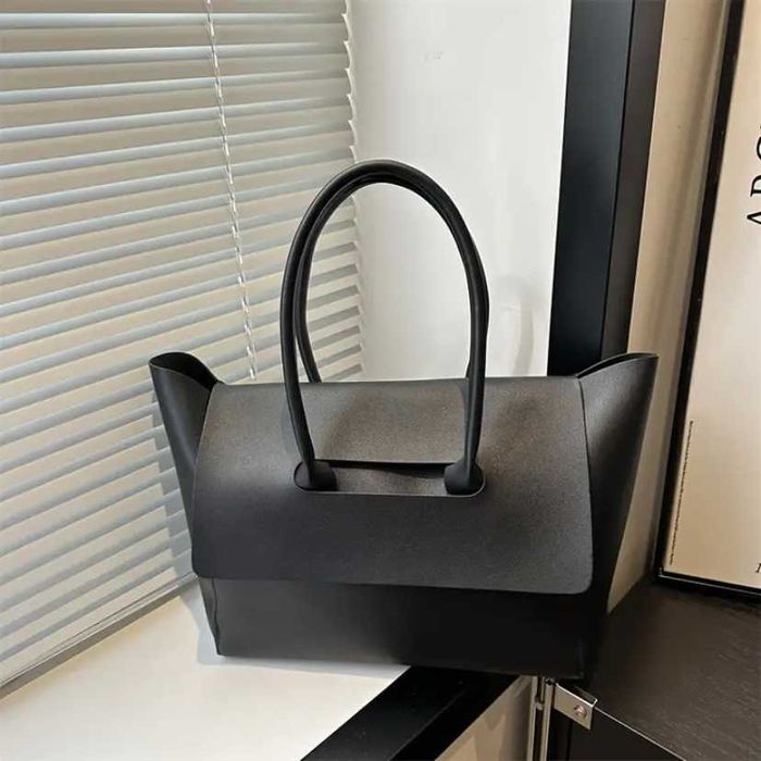 Сумка жіноча тоут шопер чорна коричнева велика якісна екошкіра