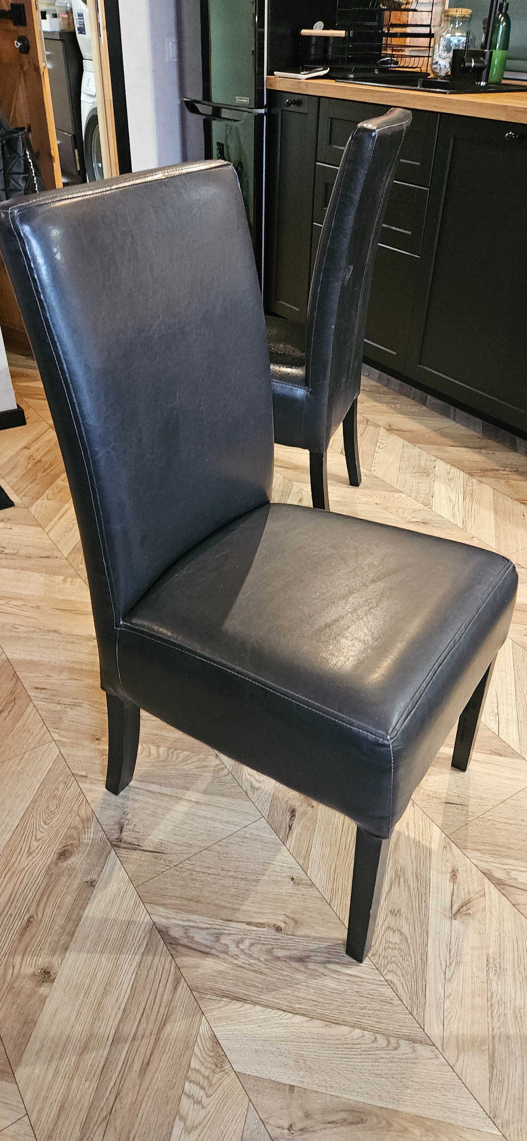 Krzesło skórzane brązowe (2 szt.)