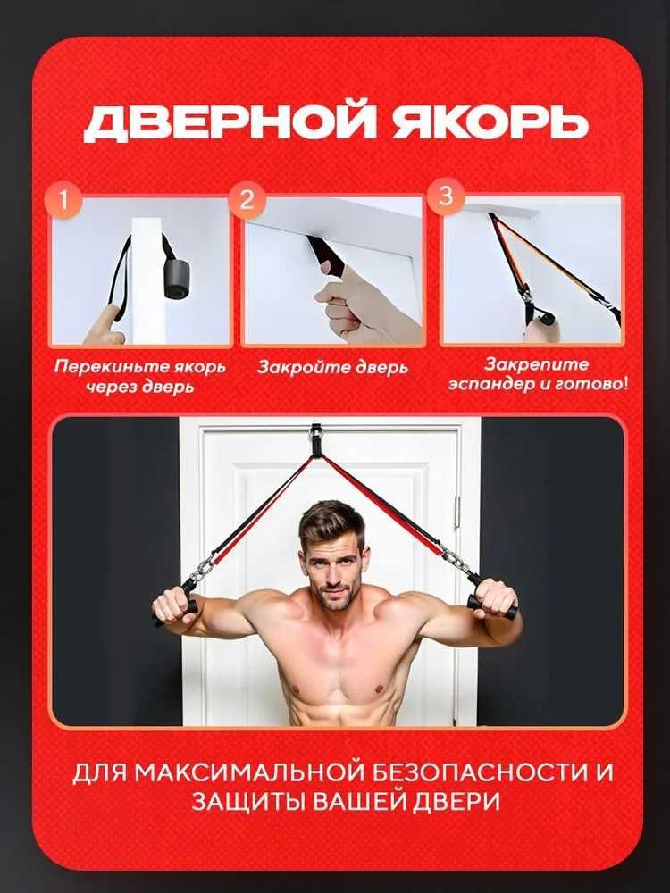 Еспандери для тренувань, фітнес еспандери, еспандери з ручками