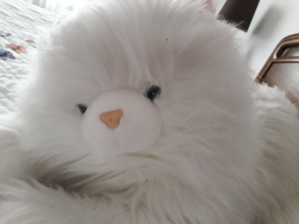 Peluche gato branco grande