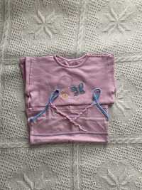 Zestaw różowych bluzek bluzeczek dla dziewczynki 110