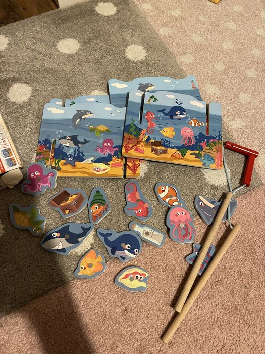Gra magnetyczna łowienie rybek drewniana Playtive Lidl