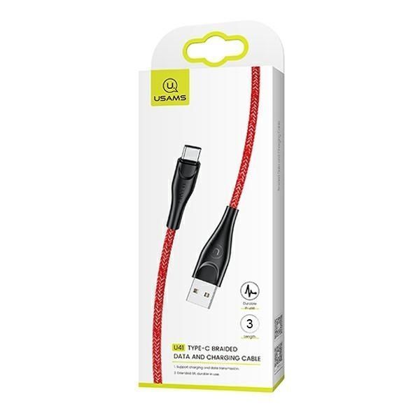 Przewód Ładowania USB-C Usams U41 3M 2A - Czerwony szybkie ładowanie