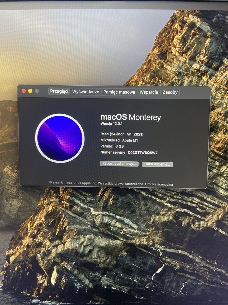 IMac 24 cale, M1, 256GB