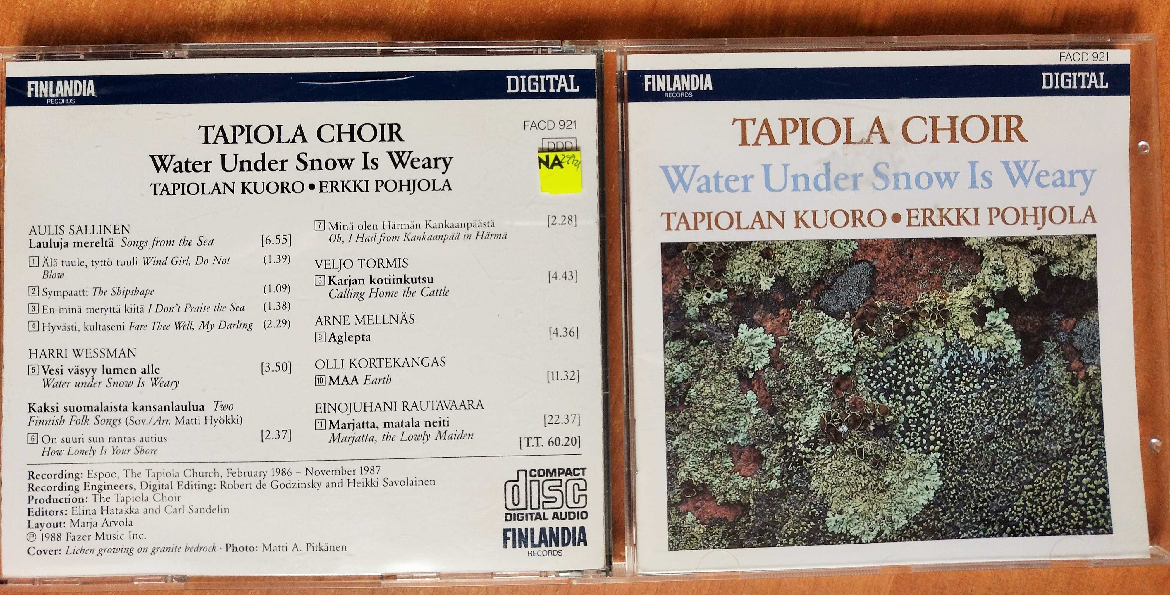 Tapiola Choir Water Under Snow Is Weary CD Finlandia