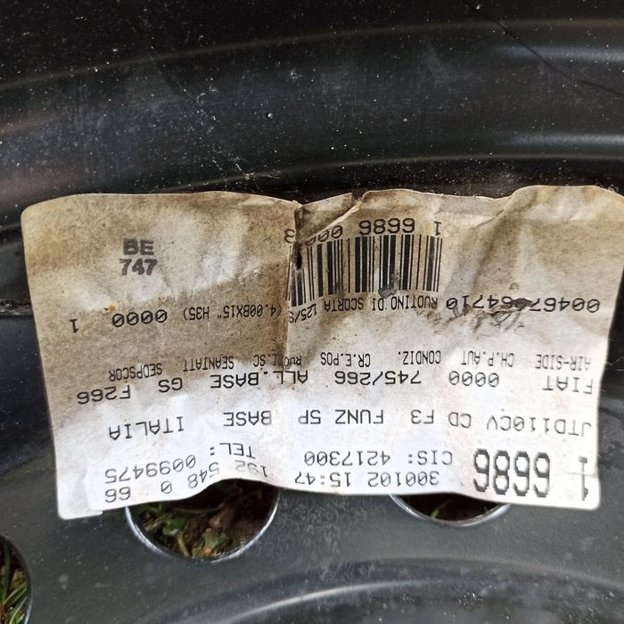 Koło dojazdowe Fiat nigdy nie użyte stan idealny preferowany odbiór os