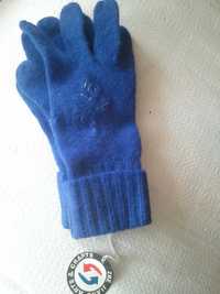 Перчатки рукавички женские красивые с люрексом красные и голубые