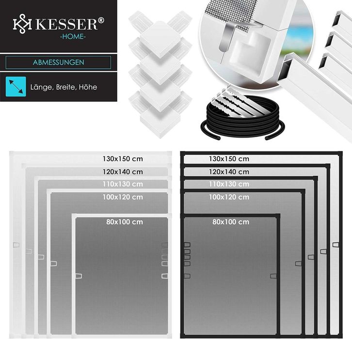 Nowa moskitiera aluminiowa 100x120 / ochrona / siatka / osłona !4580!