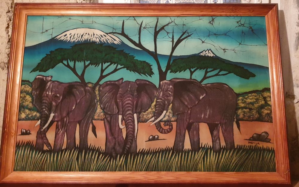 Obraz z Afryki płótno i farby naturalne stary