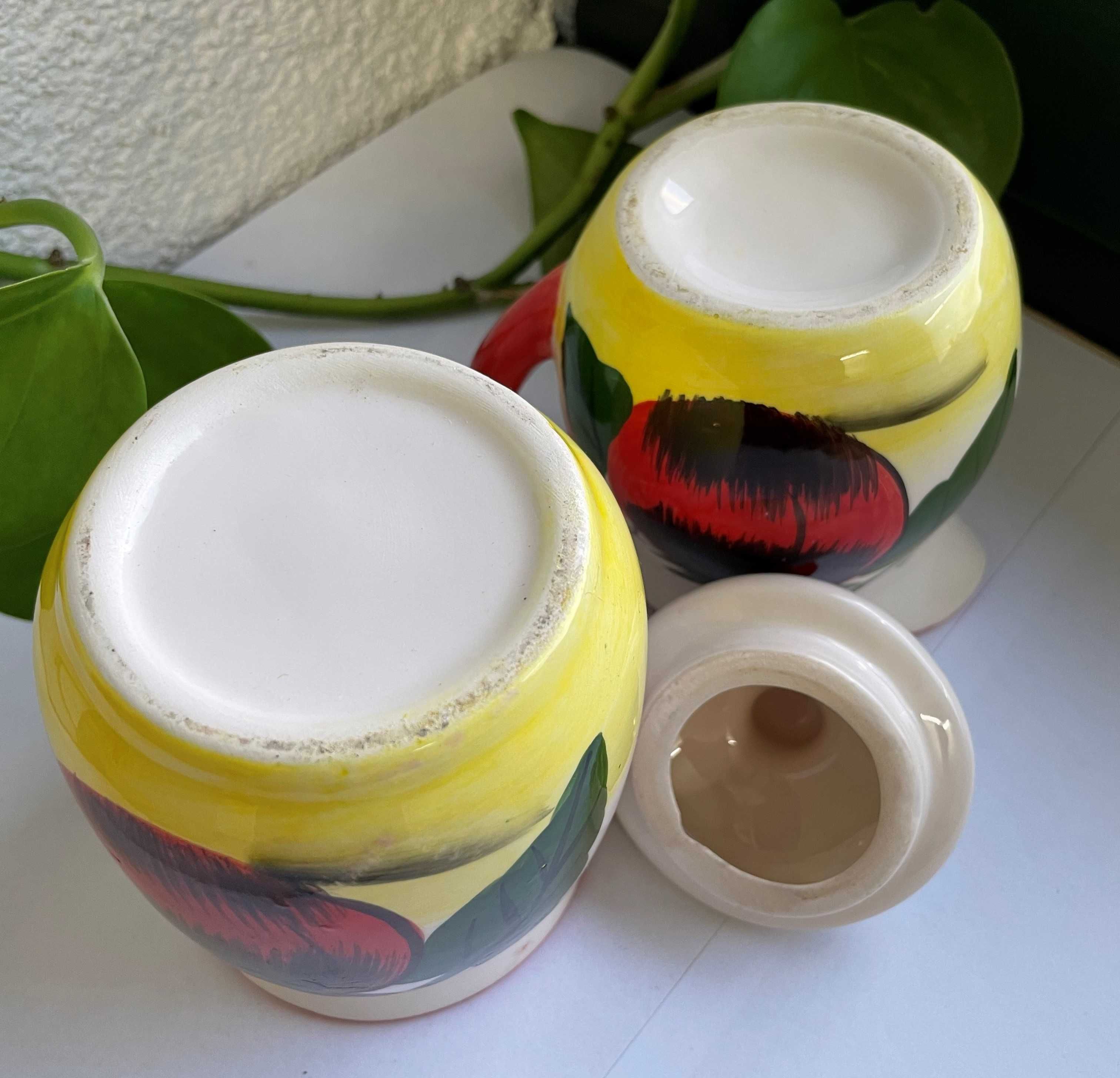 Pojemnik ceramiczny ceramika mlecznik cukiernica nie wazon prl szkło