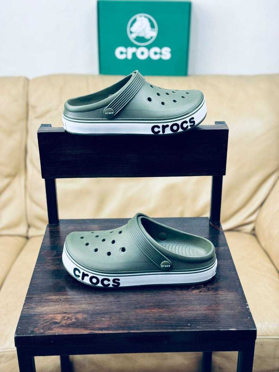 Шлепанцы Crocs женские Сабо кроксы тапочки шлепки хаки Новинка 2024