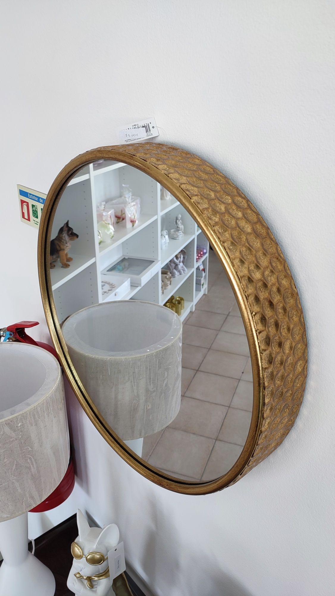 Espelho Redondo em Metal 50cm ( Novo )