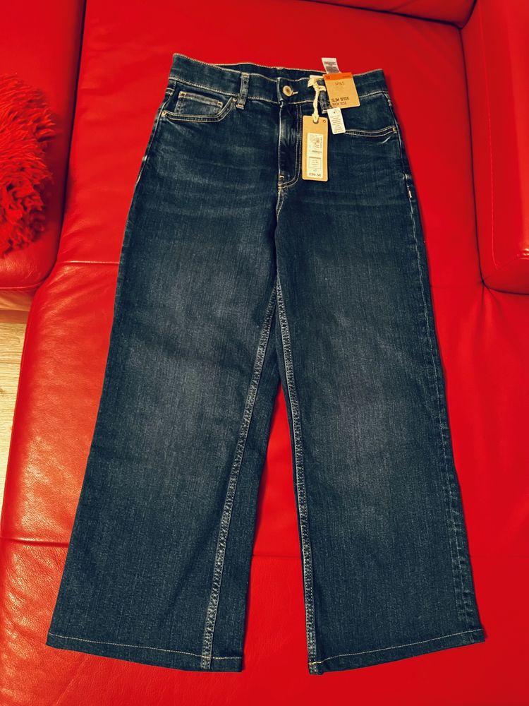 M&S jeansy slim wide jeansy dzwony flare
