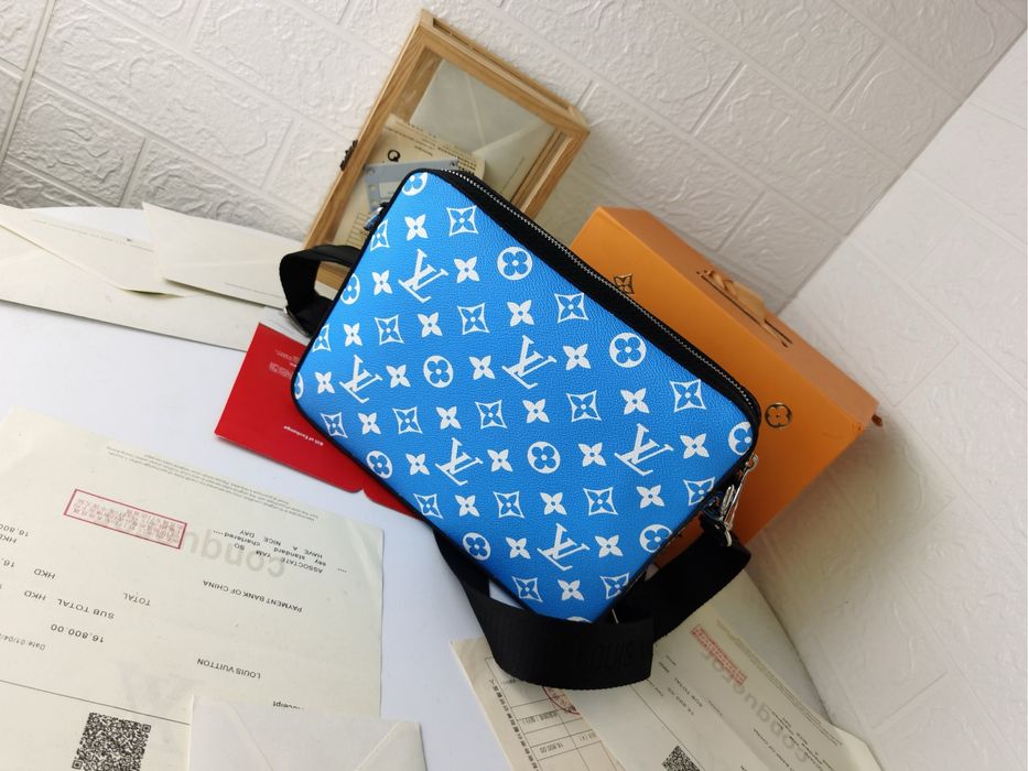 Сумка Louis Vuitton голубая синяя 3в1 3v1 мессенджер мужская