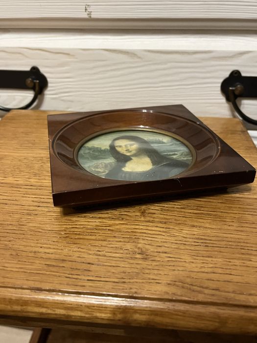 Obraz reprodukcja ramka drewno Mona Lisa
