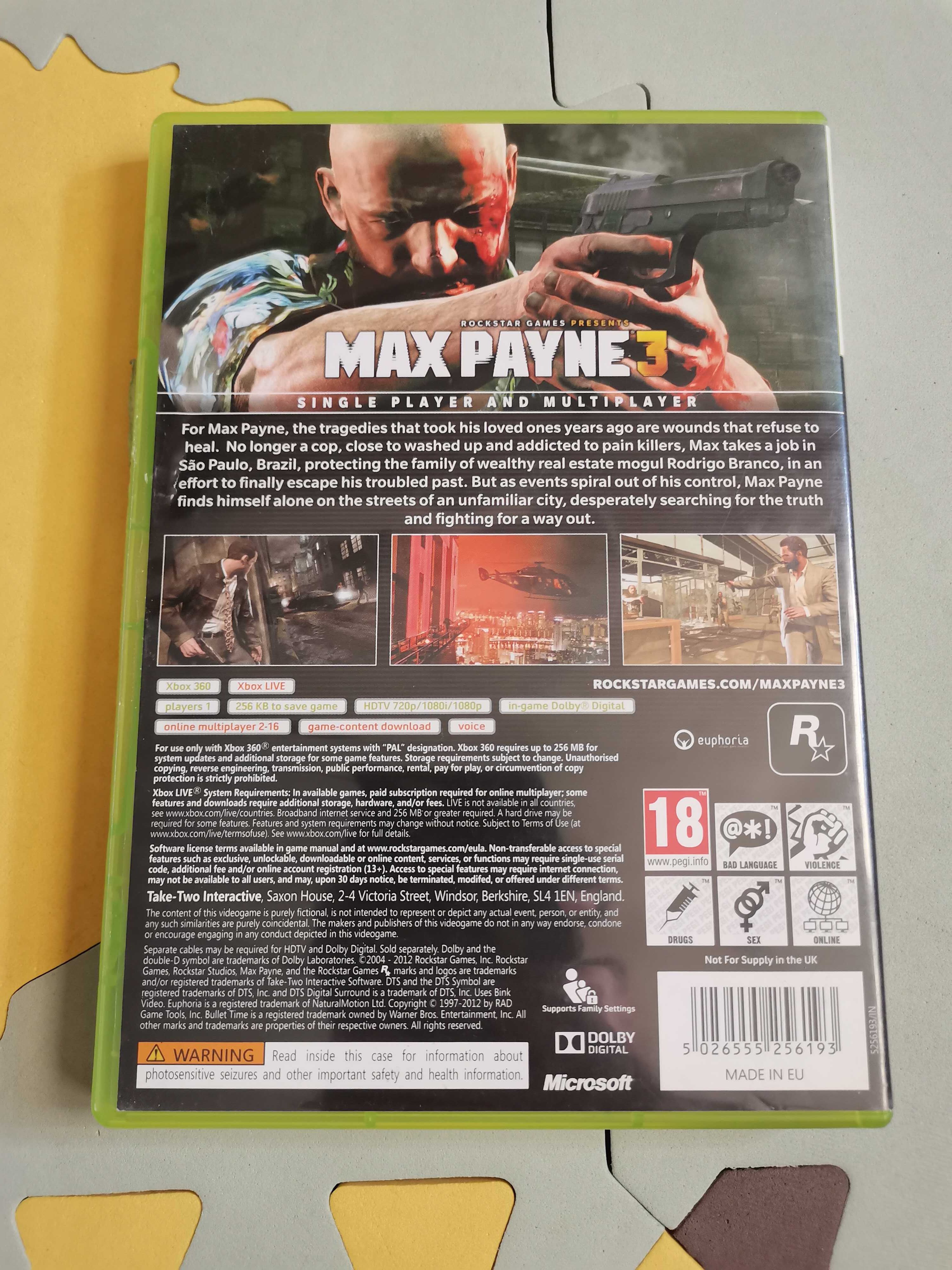 Gra Max Payne 3 na konsolę XBOX 360 (Tylko Płyta nr. 2)
