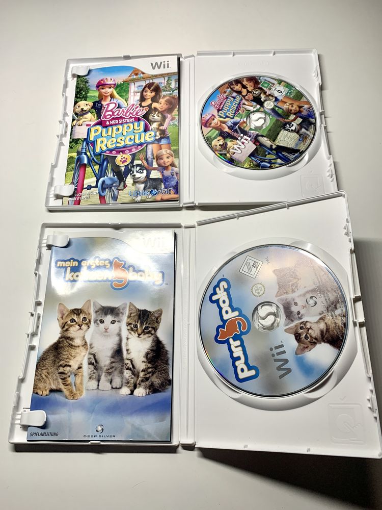 Wii gry zestaw 4 sztuk wii fit barbie smack down raw kazten baby