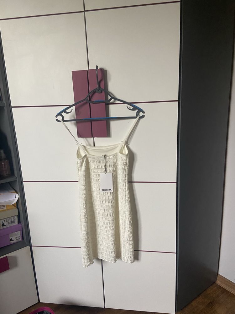 Biała sukienka z kokardkami Bershka M Viral Coquette Hit Nowa