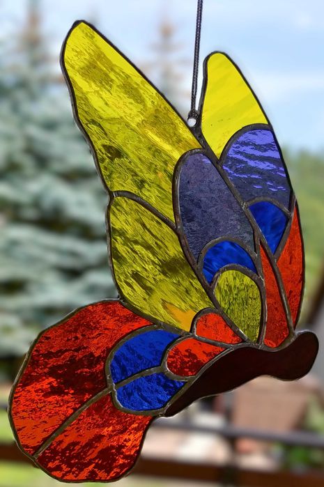 Zawieszka okienna witraż Motyl szkło witrażowe Tiffany