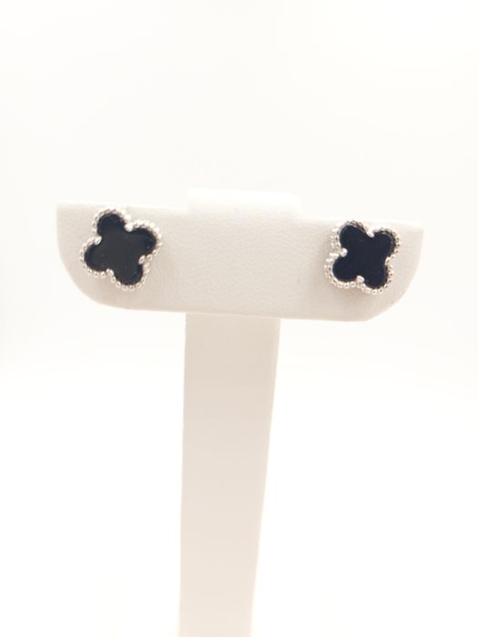 Srebrne kolczyki pr.925 koniczyna czterolistna