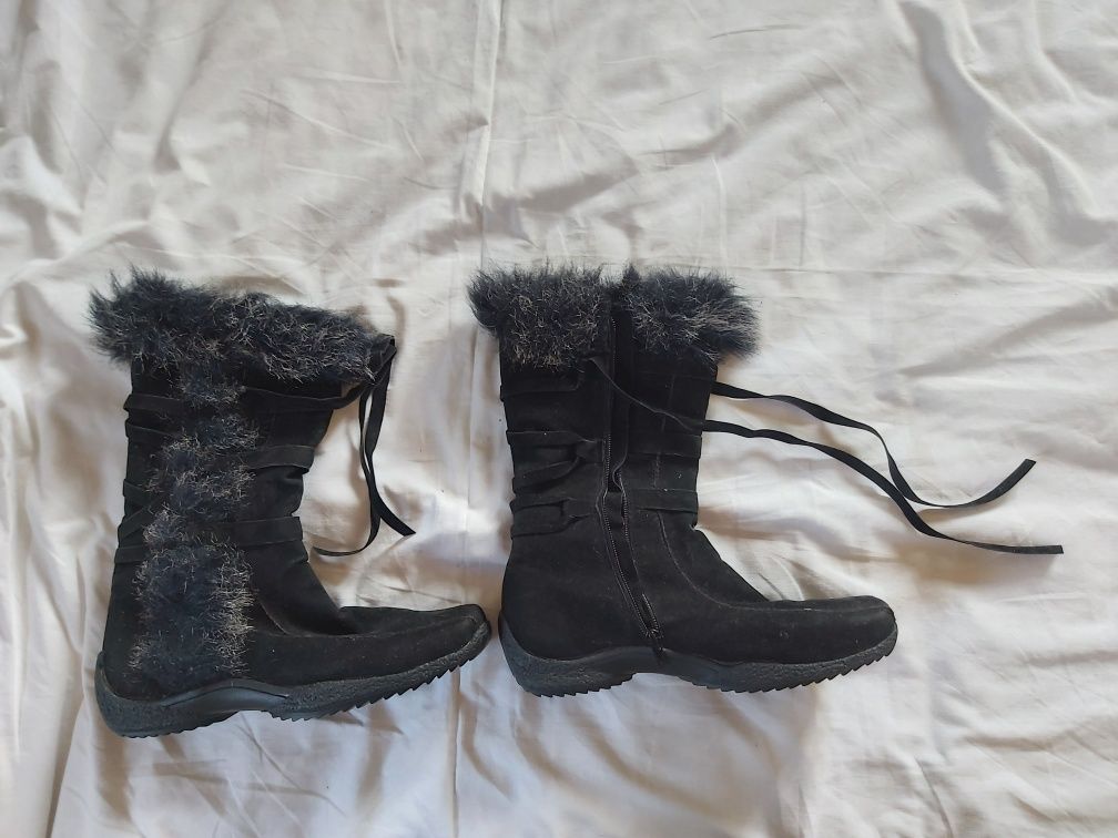 Okazja Buty kozaki NOWE , czarne, zamszowe rozmiar 37