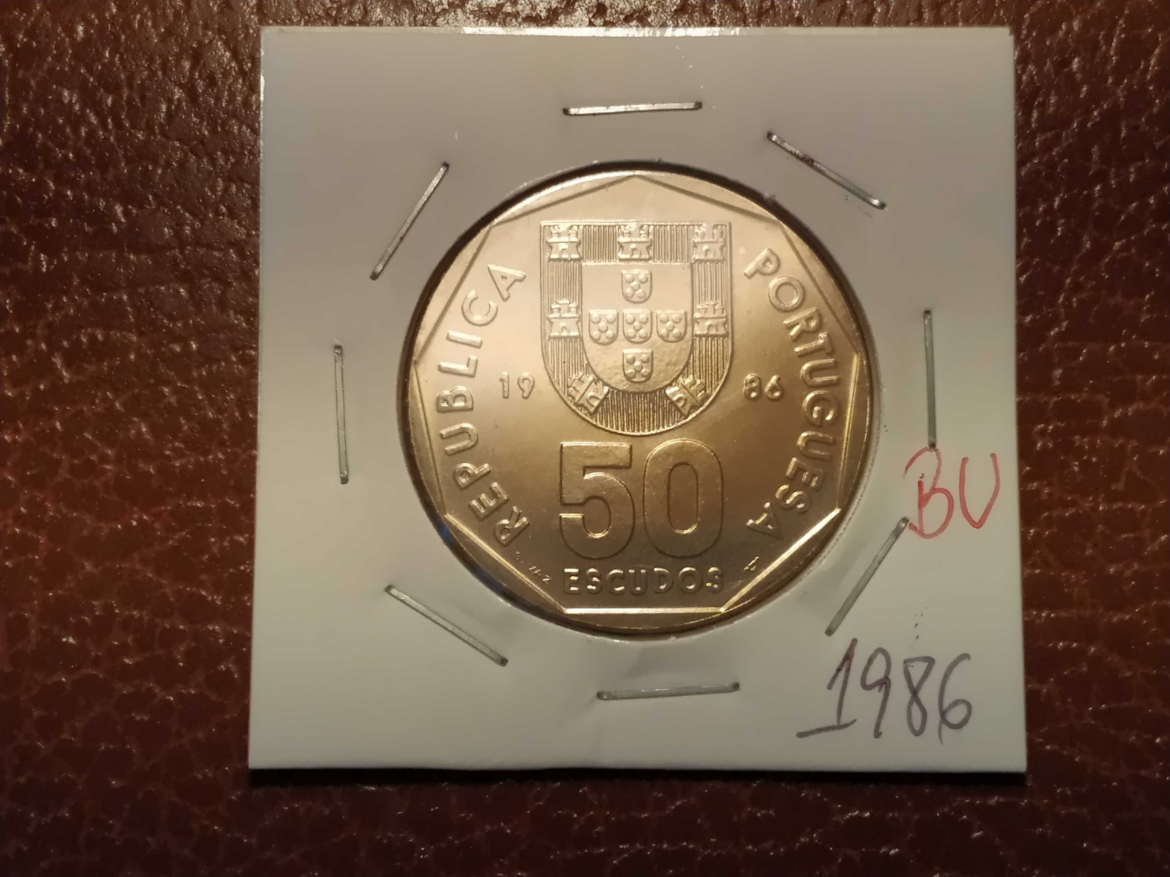 A155 Moeda de 50 escudos de 1986 Brilhante Não Circulada