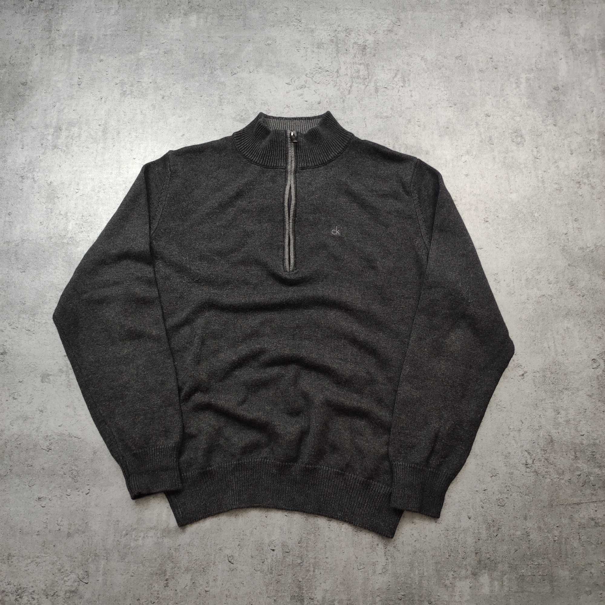 MĘSKI Elegancki Sweter Bawełna PREMIUM Bluza Calvin Klein Golf Suwak