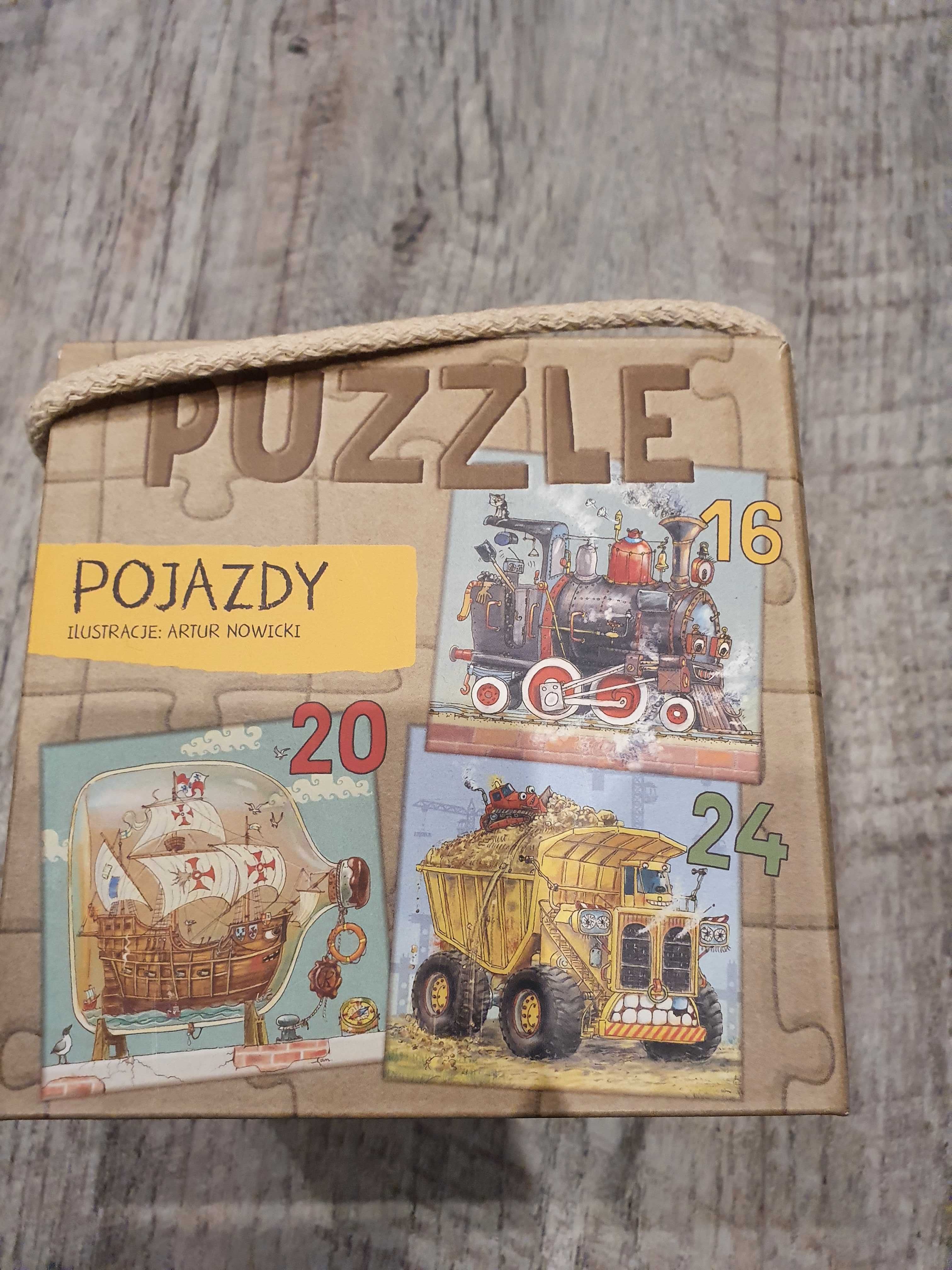 Puzzle dla dzieci, pojazdy, 3w1