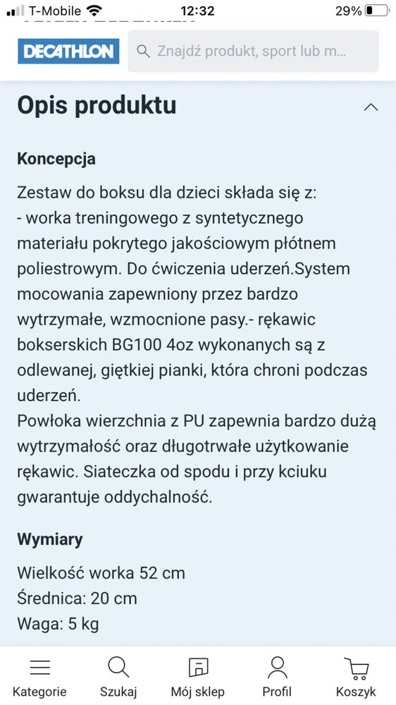 Worek do boksowania dla dzieci Rękawice bokserskie