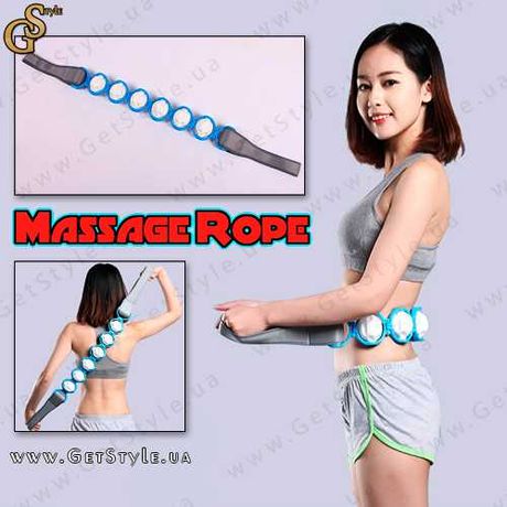 Ручной роликовый лента массажер Massage Rope 6 шаров 3730