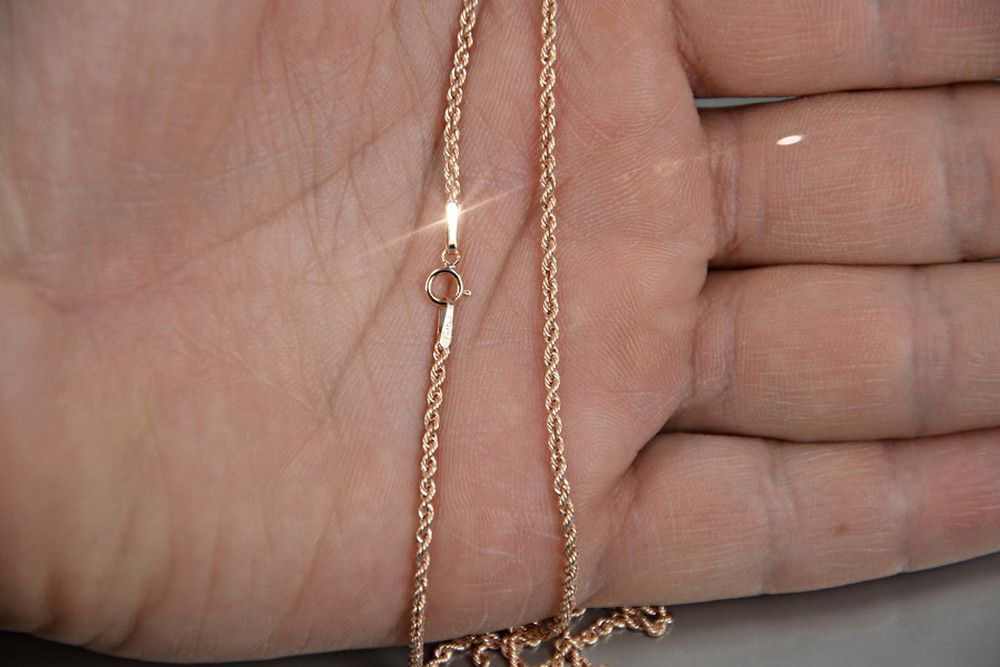 Łańcuszek z czerwonego złota 14k 585 kręcony Lina cc019r 14k 2mm 45cm