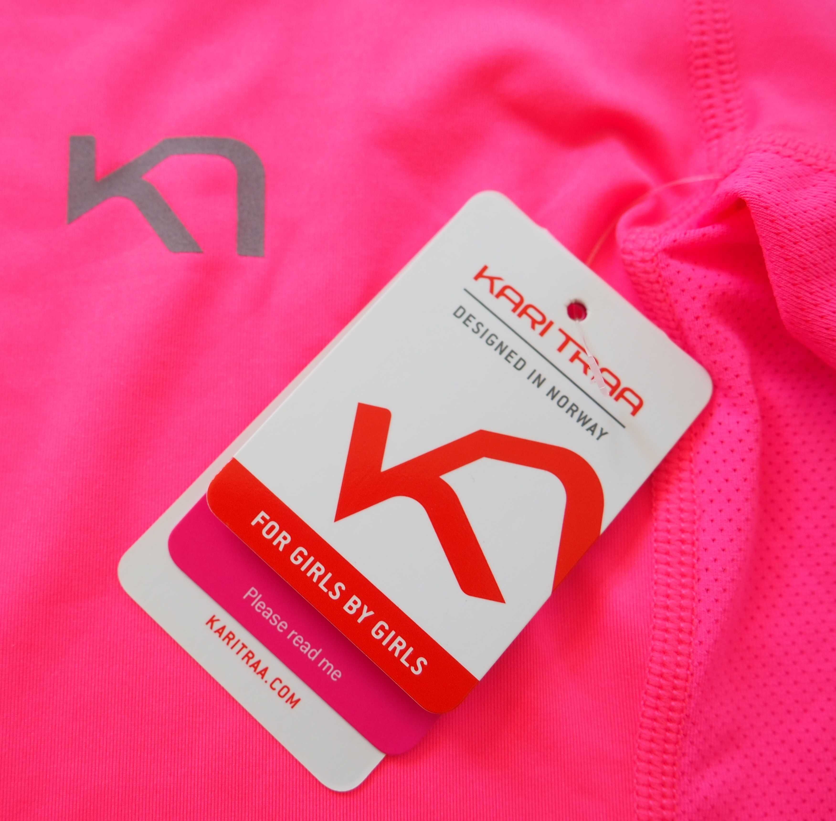 KARI TRAA_NORA TEE_t-shirt sportowy_neon pink_L