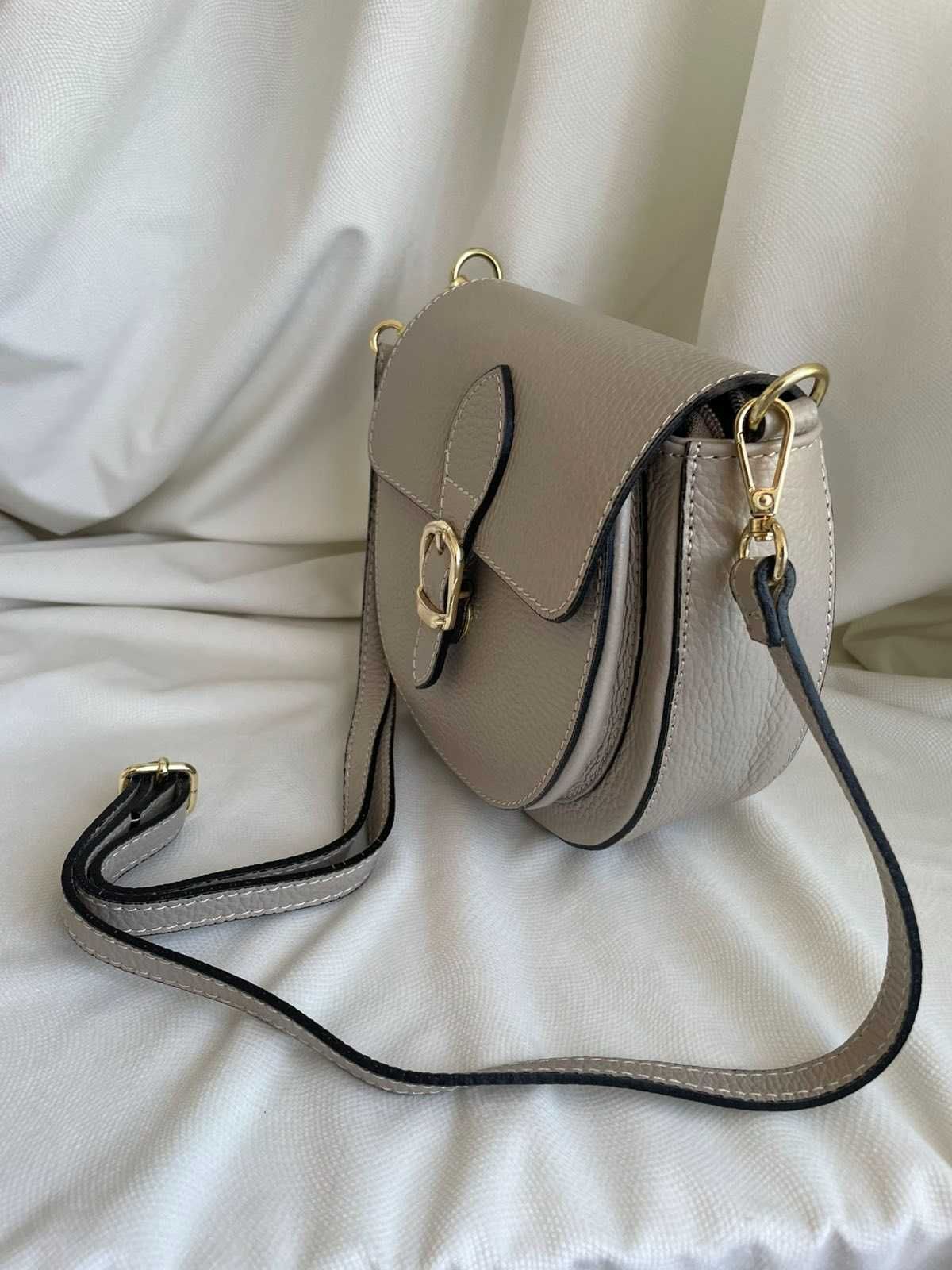 Nowa damska skórzana torebka listonoszka Made in Italy Genuine Leather