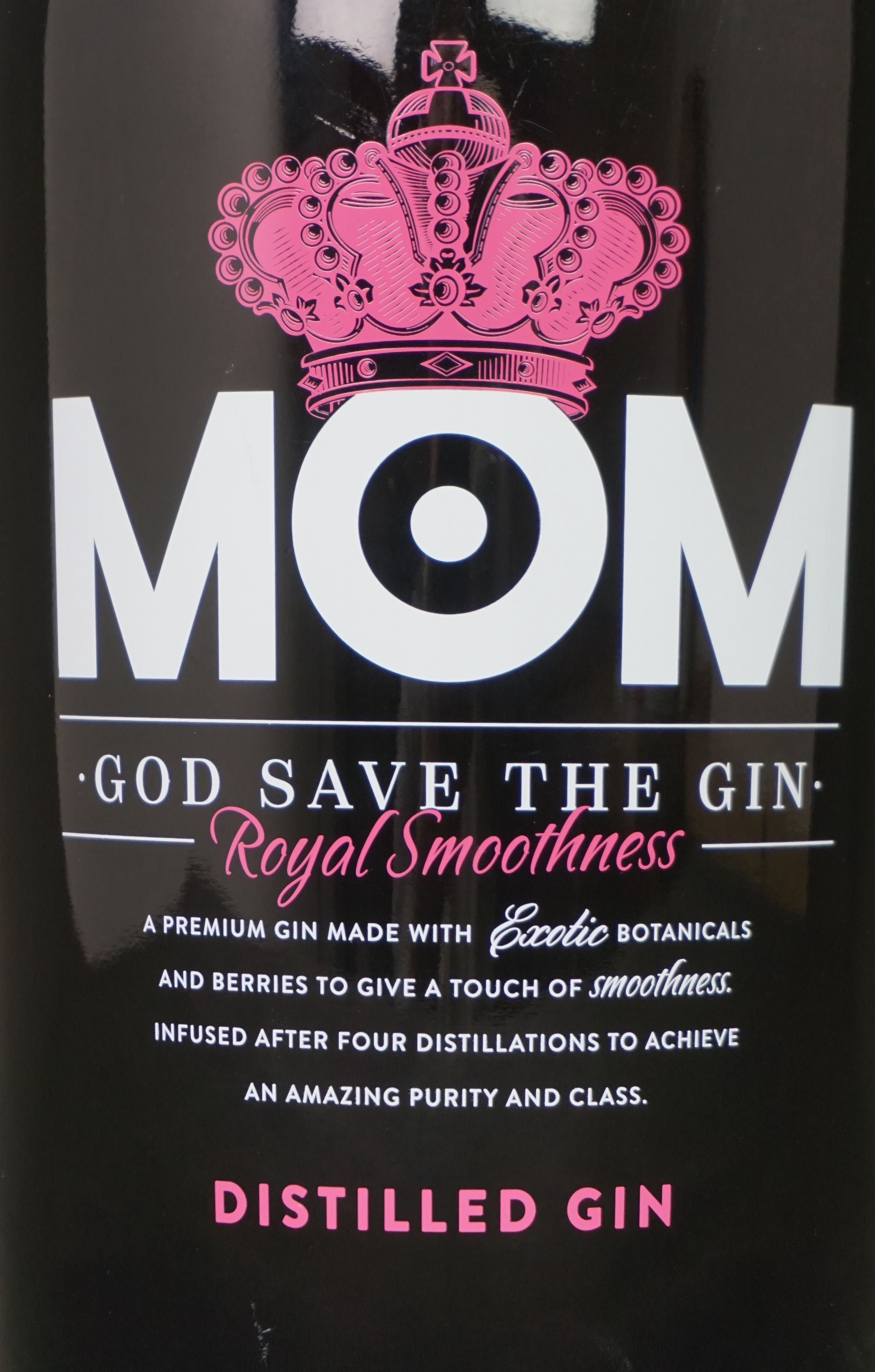 Duża butelka po MOM 3l. God Save The Gin