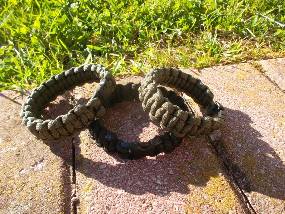 Pulseira em Paracord Verde Tropa ou Preto